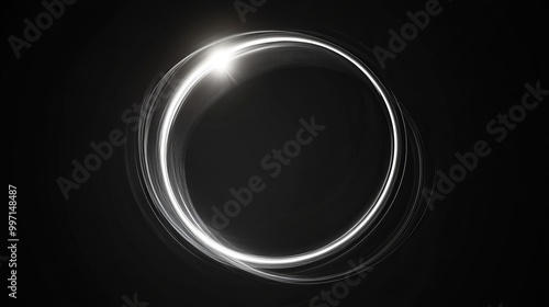 Round light outline on a black background