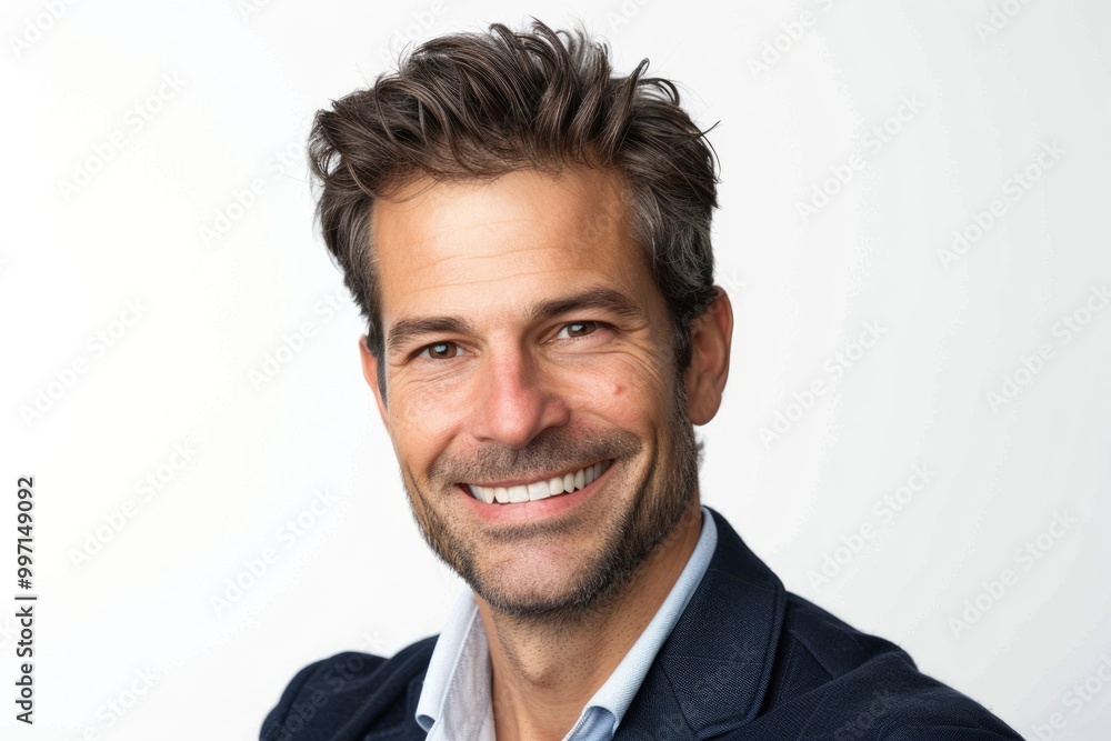 Portrait of a handsome smiling business man isolated on white background Portrait of a handsome smiling business man isolated on white background