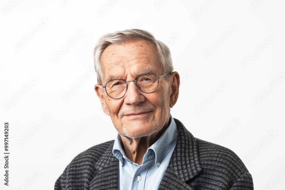 Portrait of a senior businessman smiling against white background Portrait of a senior businessman smiling against white background