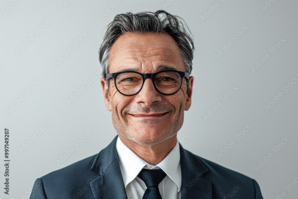 Portrait of a senior businessman smiling against white background Portrait of a senior businessman smiling against white background