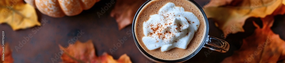Cozy relaxing fall autumn coffee background Cozy relaxing fall autumn coffee background