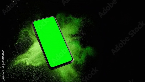 Teléfono celular para croma, polvo verde