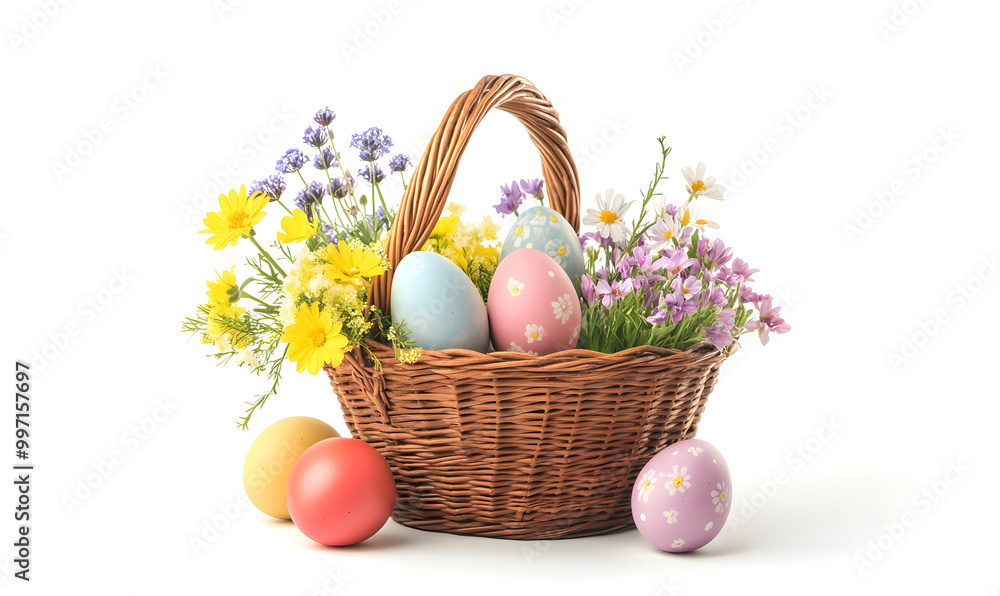 Easter Egg Basket with Flowers design Easter Egg Basket with Flowers design