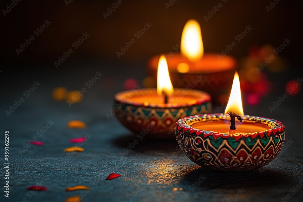 Diwali festival of lights tradition Diya oil lamps against Diwali festival of lights tradition Diya oil lamps against