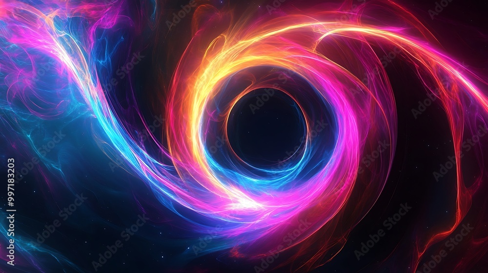 A cosmic journey through colorful neon fractals in wallpaper design A cosmic journey through colorful neon fractals in wallpaper design