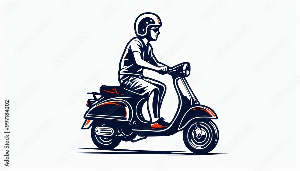 A stylized illustration of a person riding a scooter, showcasing leisure and urban mobility. A stylized illustration of a person riding a scooter, showcasing leisure and urban mobility.