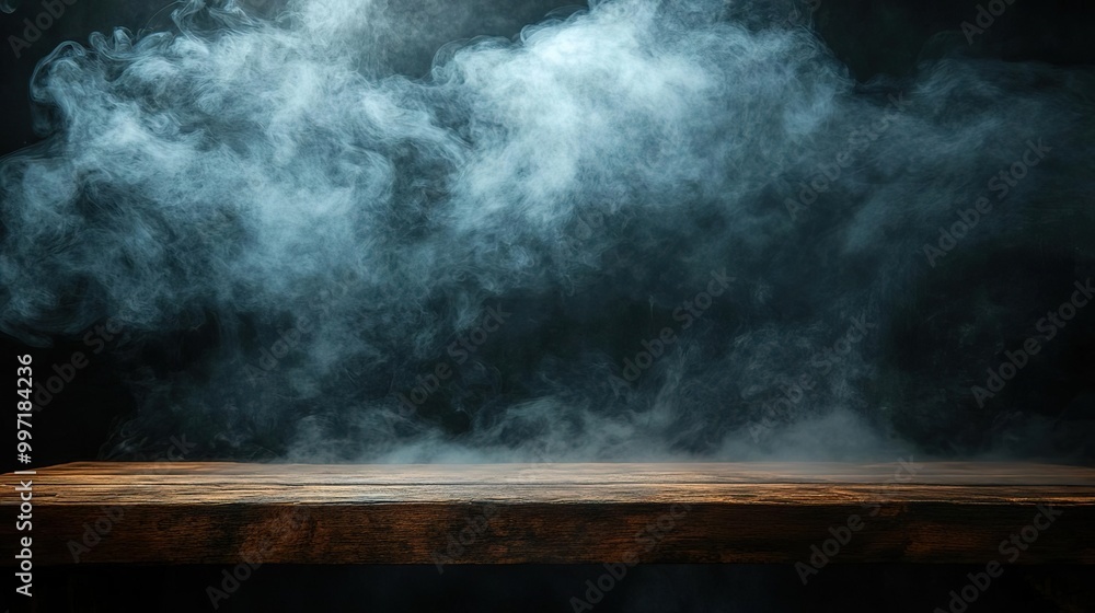 Mysterious smoke swirls above a rustic wooden surface, creating an atmospheric and dramatic scene for various creative projects. Mysterious smoke swirls above a rustic wooden surface, creating an atmospheric and dramatic scene for various creative projects.