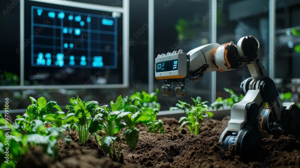 Advanced Robotic System Conducting Soil Testing with Data Projection on Screen Advanced Robotic System Conducting Soil Testing with Data Projection on Screen