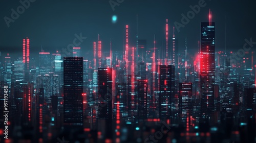 Wallpaper Mural Vibrant Metropolis: A Dazzling Night in the City Torontodigital.ca