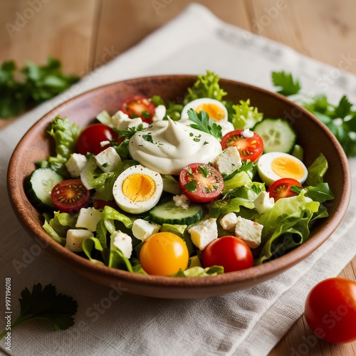 Fresh Garden Salad Bowl - A Symphony of Health and Flavor 01