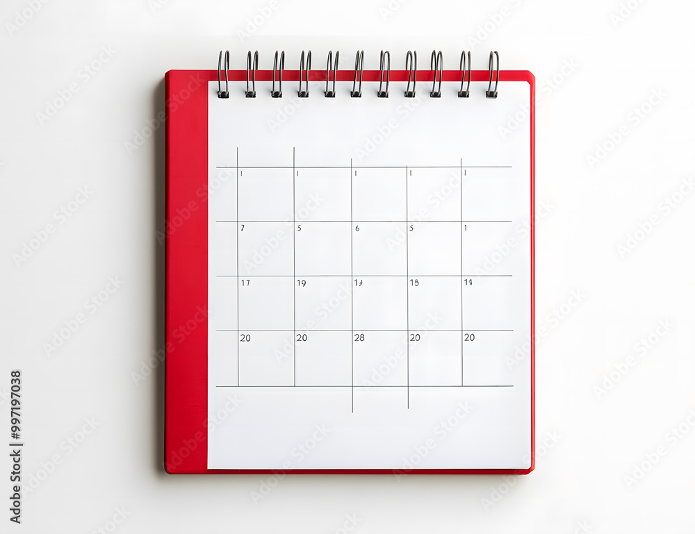 Blank Red Spiral Desk Calendar Isolated on White Background design Blank Red Spiral Desk Calendar Isolated on White Background design