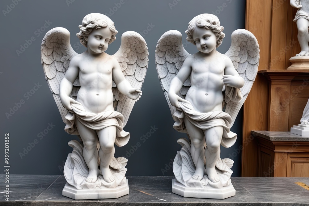 Angel Marble Statues Cherubs Embodying Love and Spiritual Beauty Angel Marble Statues Cherubs Embodying Love and Spiritual Beauty