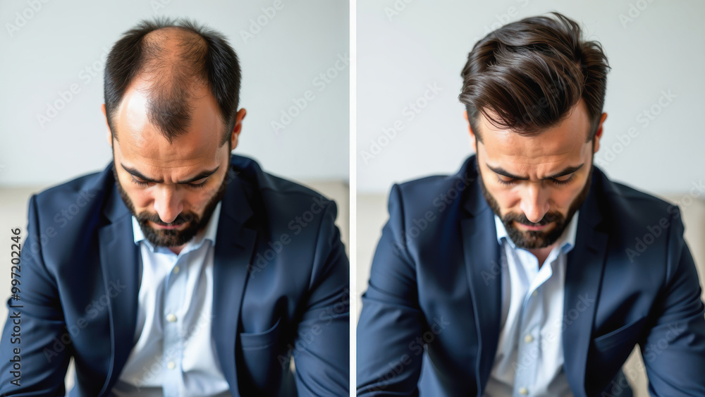 Men’s Hair Restoration Journey: Clear Progress Seen Before and After Treatment Men’s Hair Restoration Journey: Clear Progress Seen Before and After Treatment