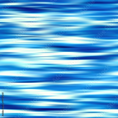 Modern summer thin line striped blur wash seamless pattern background for trendy beach wear and coastal living designs. Repeatable alcohol ink bleed effect in blue white indigo colors