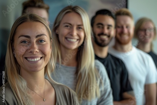 Team Portrait Emphasizing Collaboration and Support for Company Growth, Highlighting Diversity and Trust Among Employees