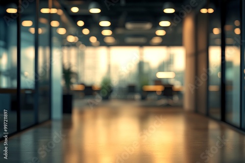 Blurred office bullpen interior background stock photo Office, Backgrounds, Defocused 