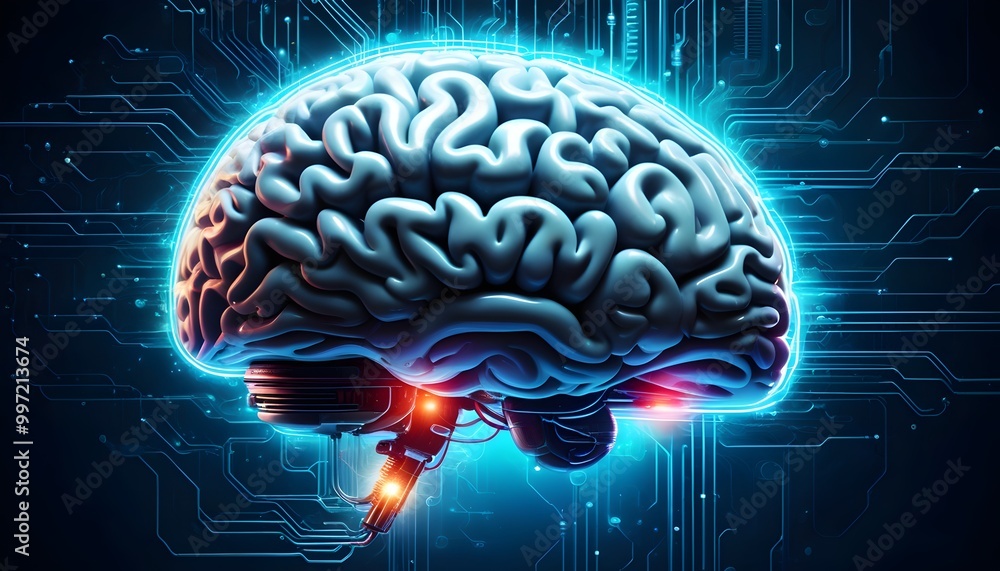 advanced ai brain with electrical circuits and a tech-inspired core advanced ai brain with electrical circuits and a tech-inspired core