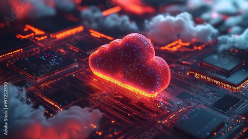 Wallpaper Mural Digital cloud core: the heart of modern computing. concept cloud computing, data centers, digital infrastructure, technology trends, storage solutions. data migration. Torontodigital.ca