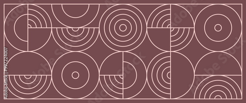 Geometric line art and art deco background vector. Illustration design for poster, banner, cards, invitation, banner, vip, decoration. Abstract trendy bauhaus pattern with 20s geometric design.