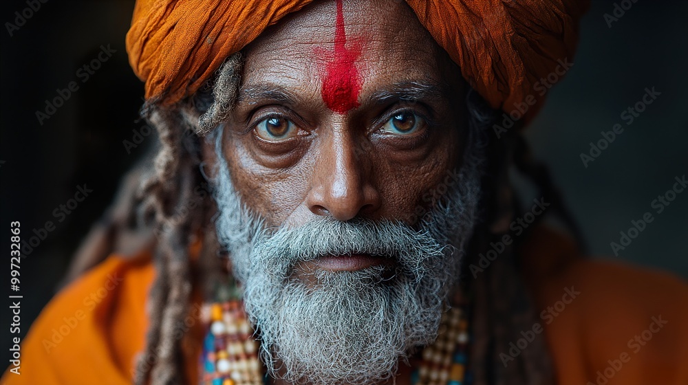 Intense Gaze of a Hindu Man in India Intense Gaze of a Hindu Man in India
