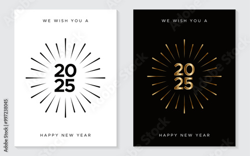 Happy New Year 2025 poster design concept
creative set of new year poster design.
Modern New Year graphic logo design
New Year celebration wall art or banner design with a unique 2025 logo concept