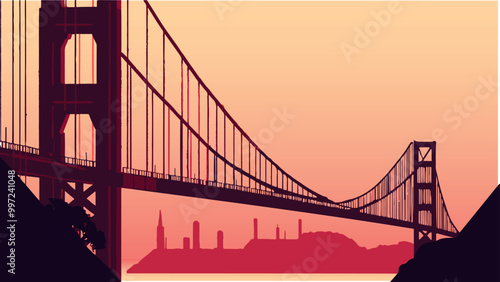 San Francisco Icon The Golden Gate Bridge.eps