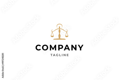 law firm scales logo in flat vector design