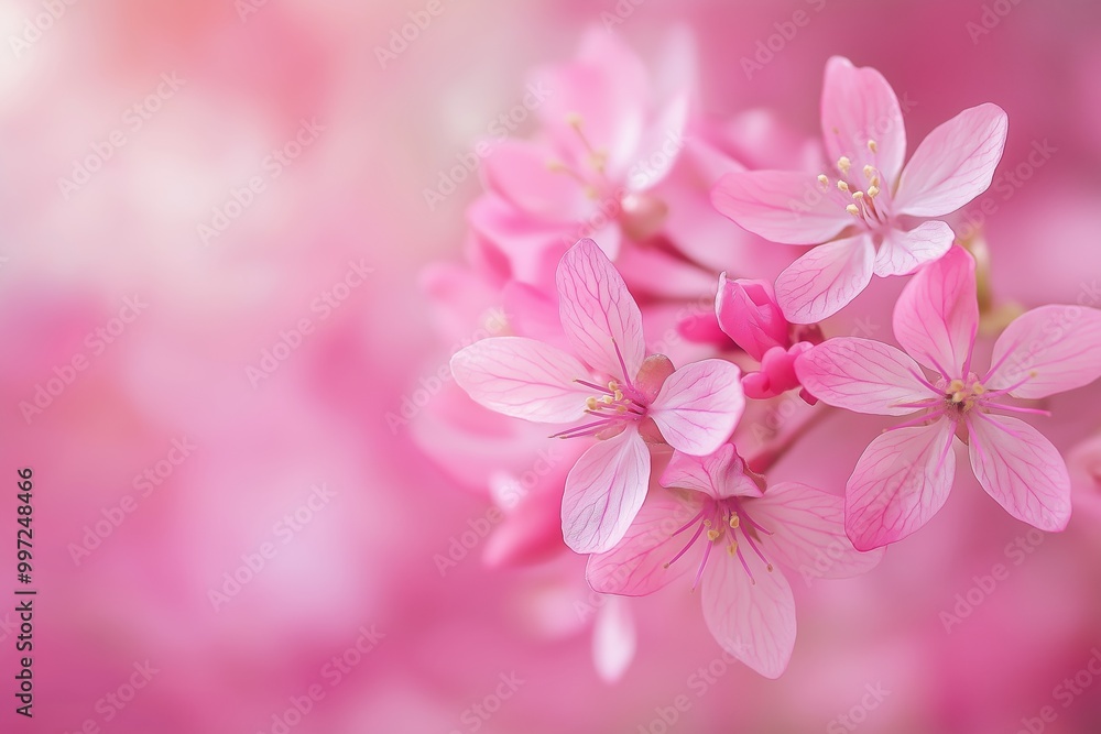 Beautiful pink flowers in a blurred, soft-focused background, creating a delicate and serene image. Beautiful pink flowers in a blurred, soft-focused background, creating a delicate and serene image.