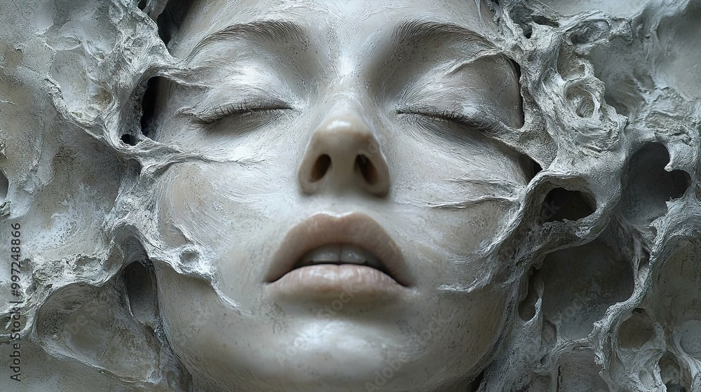 Abstract Surreal Sculpture of a Face Abstract Surreal Sculpture of a Face