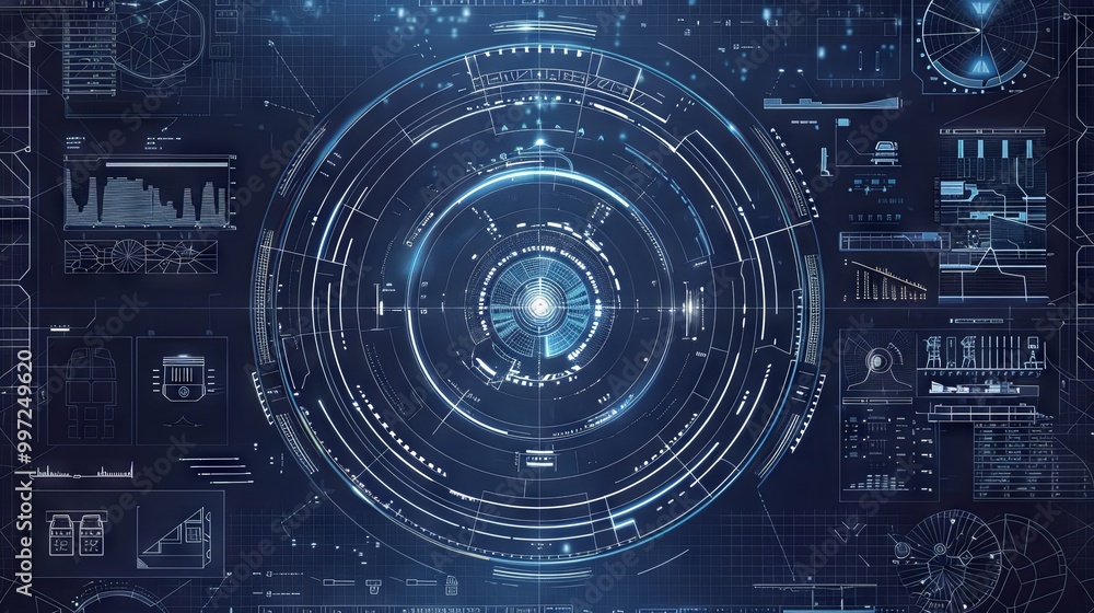 Futuristic digital interface featuring circular patterns, glowing elements, and intricate data displays, representing advanced technology and cybersecurity themes. Futuristic digital interface featuring circular patterns, glowing elements, and intricate data displays, representing advanced technology and cybersecurity themes.