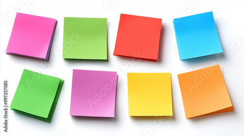 Set of Colorful Empty Sticky Notes