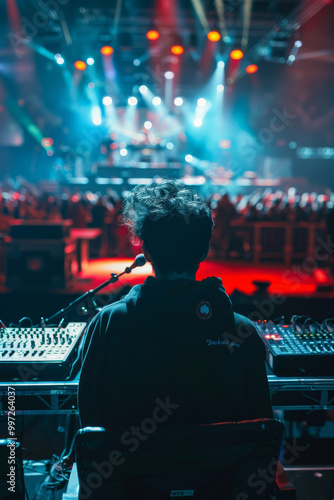 Concert sound engineer audio equipment, live performance  music events