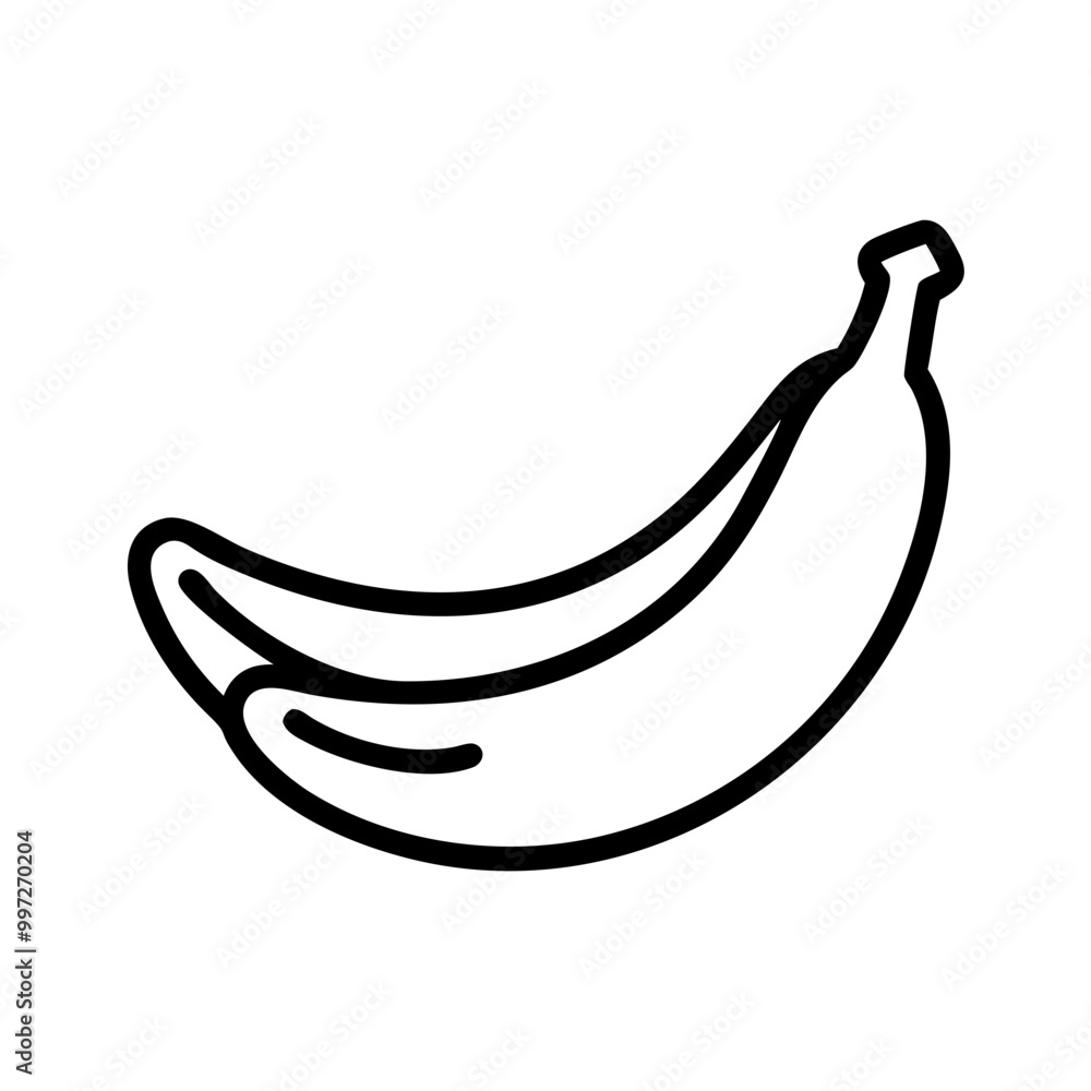 Vector Illustration of Banana Fruit Outline for Healthy Food Design Vector Illustration of Banana Fruit Outline for Healthy Food Design