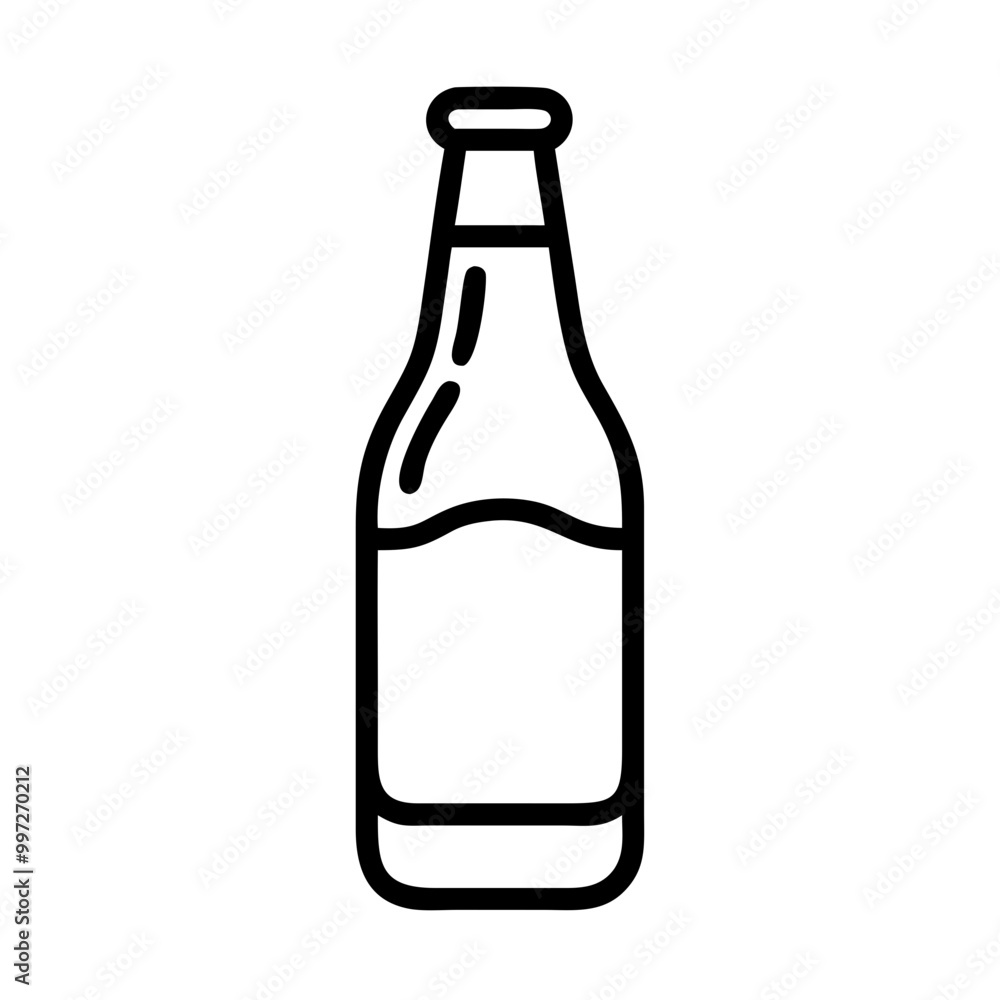 Minimalist Beer Bottle Line Art Vector for Beverage Branding and Design Minimalist Beer Bottle Line Art Vector for Beverage Branding and Design