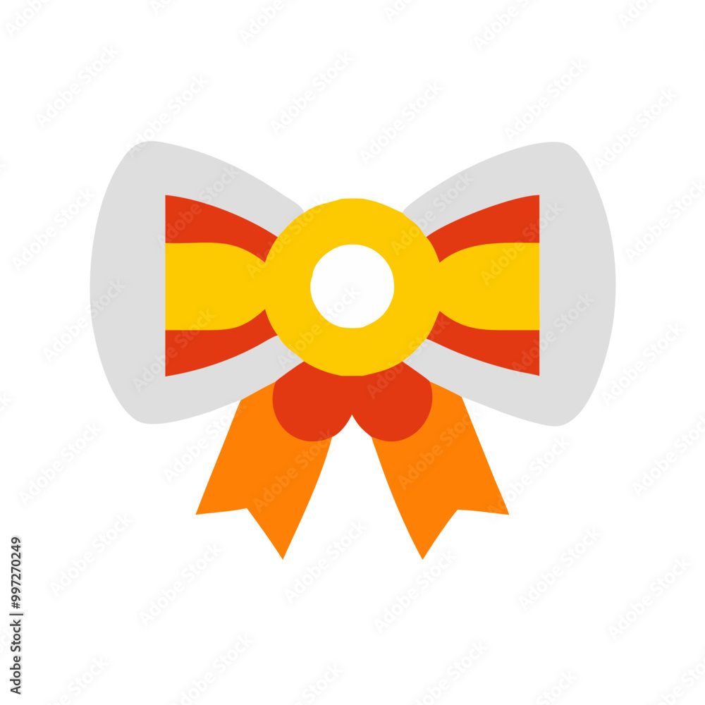 Vibrant Decorative Bow with Red Yellow and Orange Color Scheme Vector Vibrant Decorative Bow with Red Yellow and Orange Color Scheme Vector