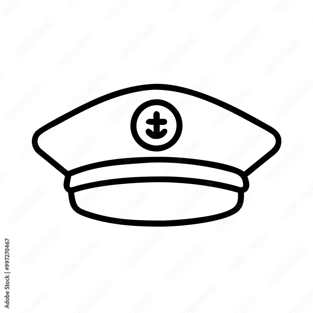 Captain Sailor Hat Nautical Vector Graphic for Maritime Themes Captain Sailor Hat Nautical Vector Graphic for Maritime Themes