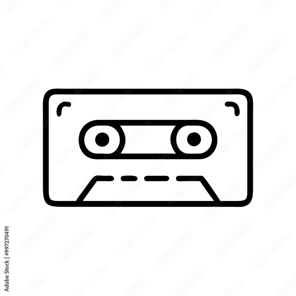 Retro Cassette Tape Vector Minimalist Music Design Retro Cassette Tape Vector Minimalist Music Design