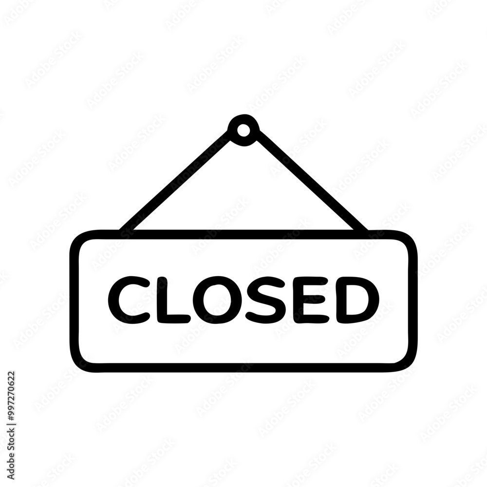 Closed Sign Vector Hanging Notice for Shop Store or Business Closed Sign Vector Hanging Notice for Shop Store or Business