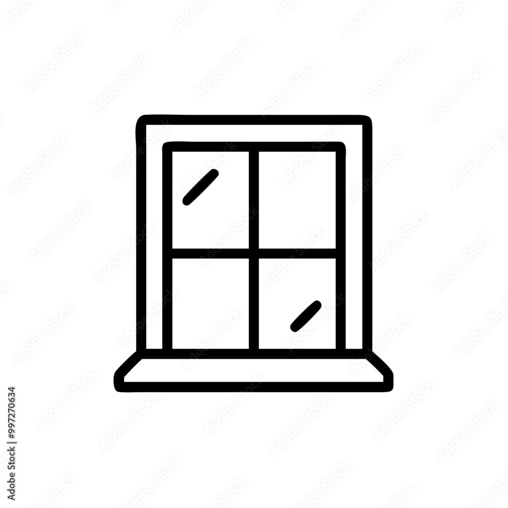 Simple Black and White Window Vector Illustration for Architecture Design Simple Black and White Window Vector Illustration for Architecture Design