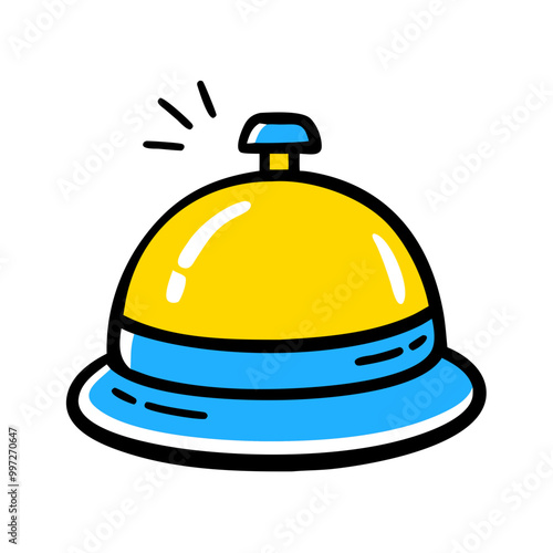  Colorful Vector Illustration of Hotel Service Bell for Hospitality Concept
