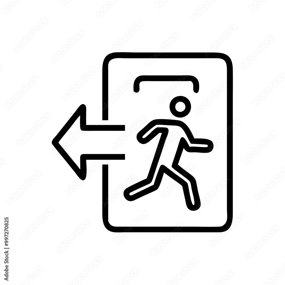 Emergency Exit Sign Vector for Safety and Directional Guidance Emergency Exit Sign Vector for Safety and Directional Guidance
