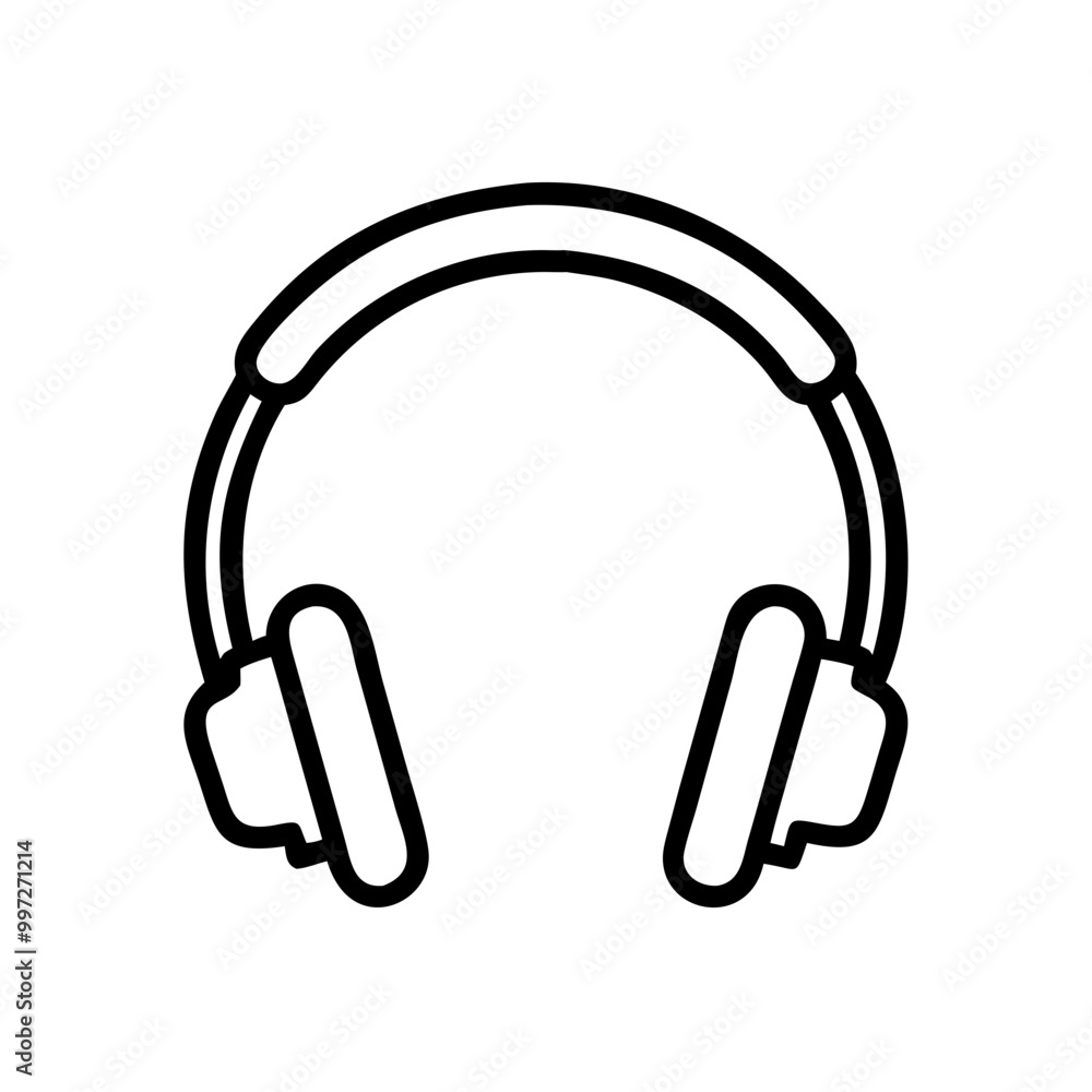Headphone Outline Vector for Music and Audio Design Elements Headphone Outline Vector for Music and Audio Design Elements
