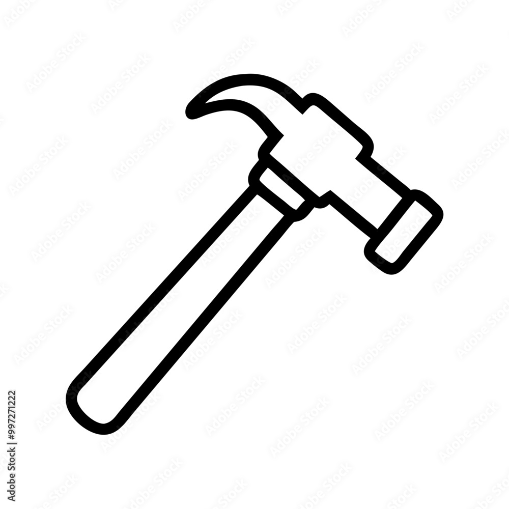 Simple Black Outline Hammer for Construction and Repair Projects Simple Black Outline Hammer for Construction and Repair Projects