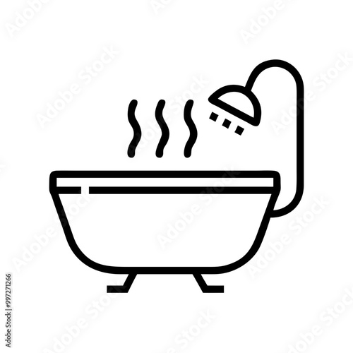  Steaming Hot Bathtub with Shower Vector for Bathroom Design