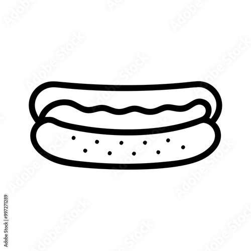  Simple Hot Dog Outline Vector for Food Industry Logos and Infographics