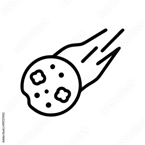  Vector Meteor Cookie Illustrating Humorous Fusion of Food and Space