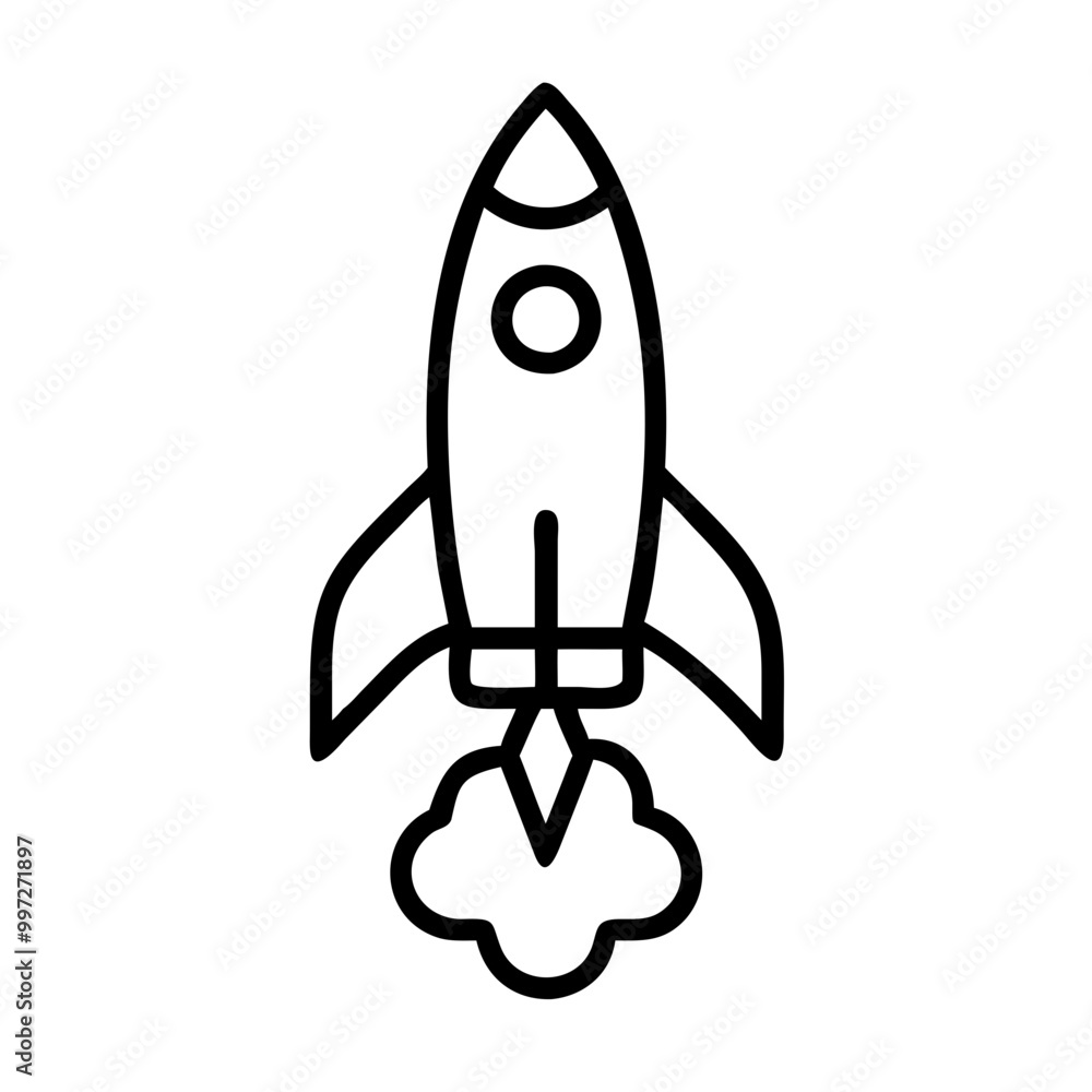 Rocket Launch Vector for Innovation and Startup Concepts Rocket Launch Vector for Innovation and Startup Concepts