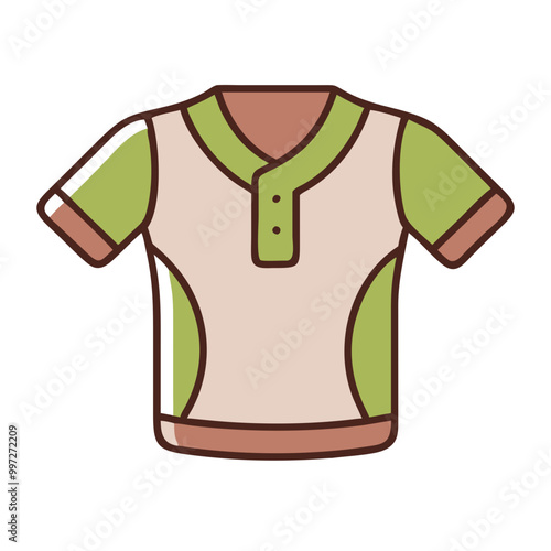  Vector Illustration Colorful Casual Polo Shirt Design with Green and Beige Accents