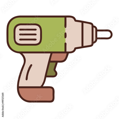  Colorful Vector Illustration of Cordless Power Drill for Construction and DIY Projects photo