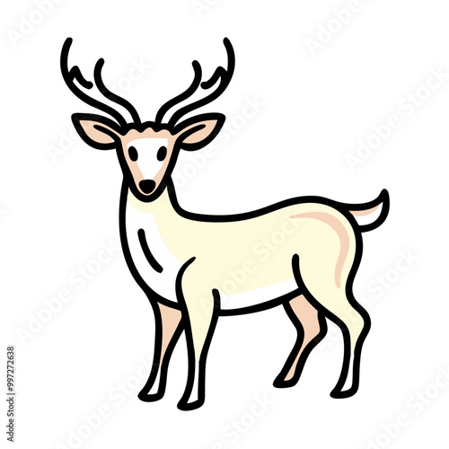  Elegant Deer Illustration with Antlers Vector Art for Nature and Wildlife Themes